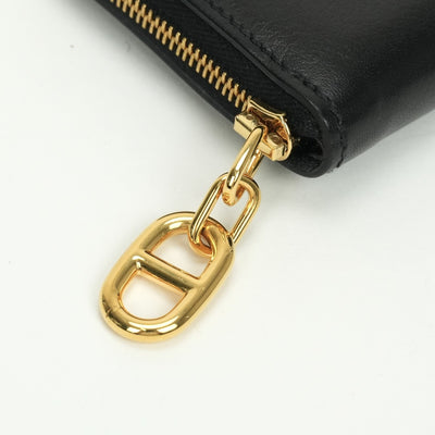 エルメス HERMES ジップアンゴー ジップ アンゴー　Zipengo カードケース カード入れ パスケース エバーカラー ノワール Noir ブラック Black 黒 ゴールド金具