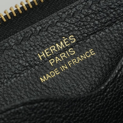 エルメス HERMES ジップアンゴー ジップ アンゴー　Zipengo カードケース カード入れ パスケース エバーカラー ノワール Noir ブラック Black 黒 ゴールド金具