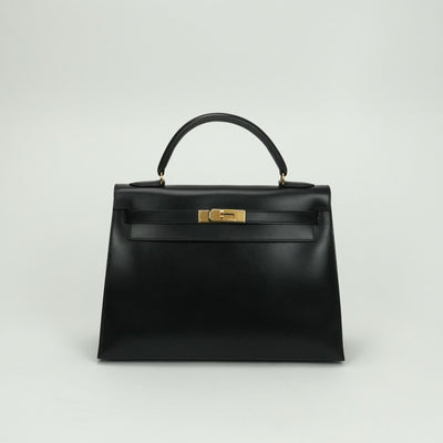 エルメス HERMES ケリー32 ケリー 32 バッグ トートバッグ ショルダーバッグ ボックスカーフ ノワール noir ブラック black 黒 ゴールド金具 ハンドバッグ 外縫い 2WAYバッグ