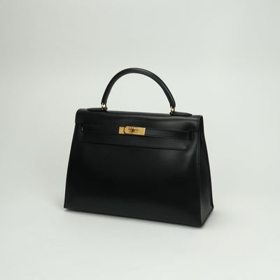 エルメス HERMES ケリー32 ケリー 32 バッグ トートバッグ ショルダーバッグ ボックスカーフ ノワール noir ブラック black 黒 ゴールド金具 ハンドバッグ 外縫い 2WAYバッグ