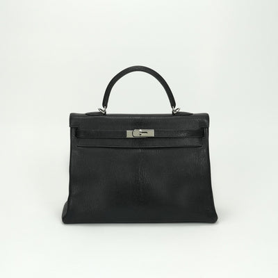 エルメス HERMES ケリー35 ケリー 35 バッグ トートバッグ ショルダーバッグ シェーブル コロマンデル ノワール noir ブラック black 黒 シルバー金具 シェブルミゾル 新型 新金具 V字金具
