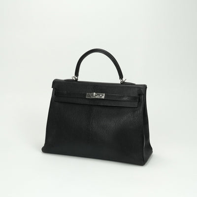 エルメス HERMES ケリー35 ケリー 35 バッグ トートバッグ ショルダーバッグ シェーブル コロマンデル ノワール noir ブラック black 黒 シルバー金具 シェブルミゾル 新型 新金具 V字金具