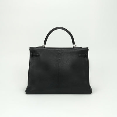 エルメス HERMES ケリー35 ケリー 35 バッグ トートバッグ ショルダーバッグ シェーブル コロマンデル ノワール noir ブラック black 黒 シルバー金具 シェブルミゾル 新型 新金具 V字金具