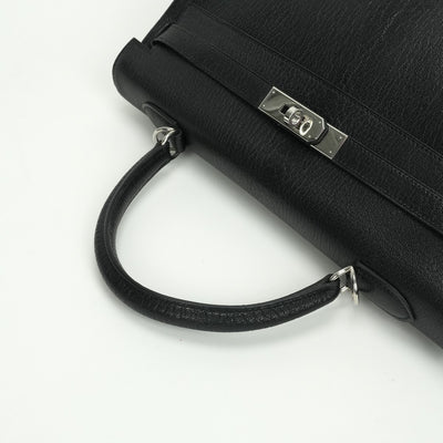 エルメス HERMES ケリー35 ケリー 35 バッグ トートバッグ ショルダーバッグ シェーブル コロマンデル ノワール noir ブラック black 黒 シルバー金具 シェブルミゾル 新型 新金具 V字金具