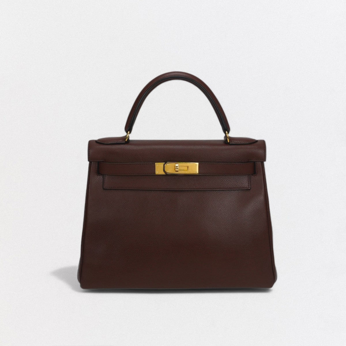 HERMES 爱马仕 Kelly 28 Kelly 28 包袋 手提包 单肩包 Couche Belle Havane 棕色 棕色金色五金手提包 2Way 内部缝制