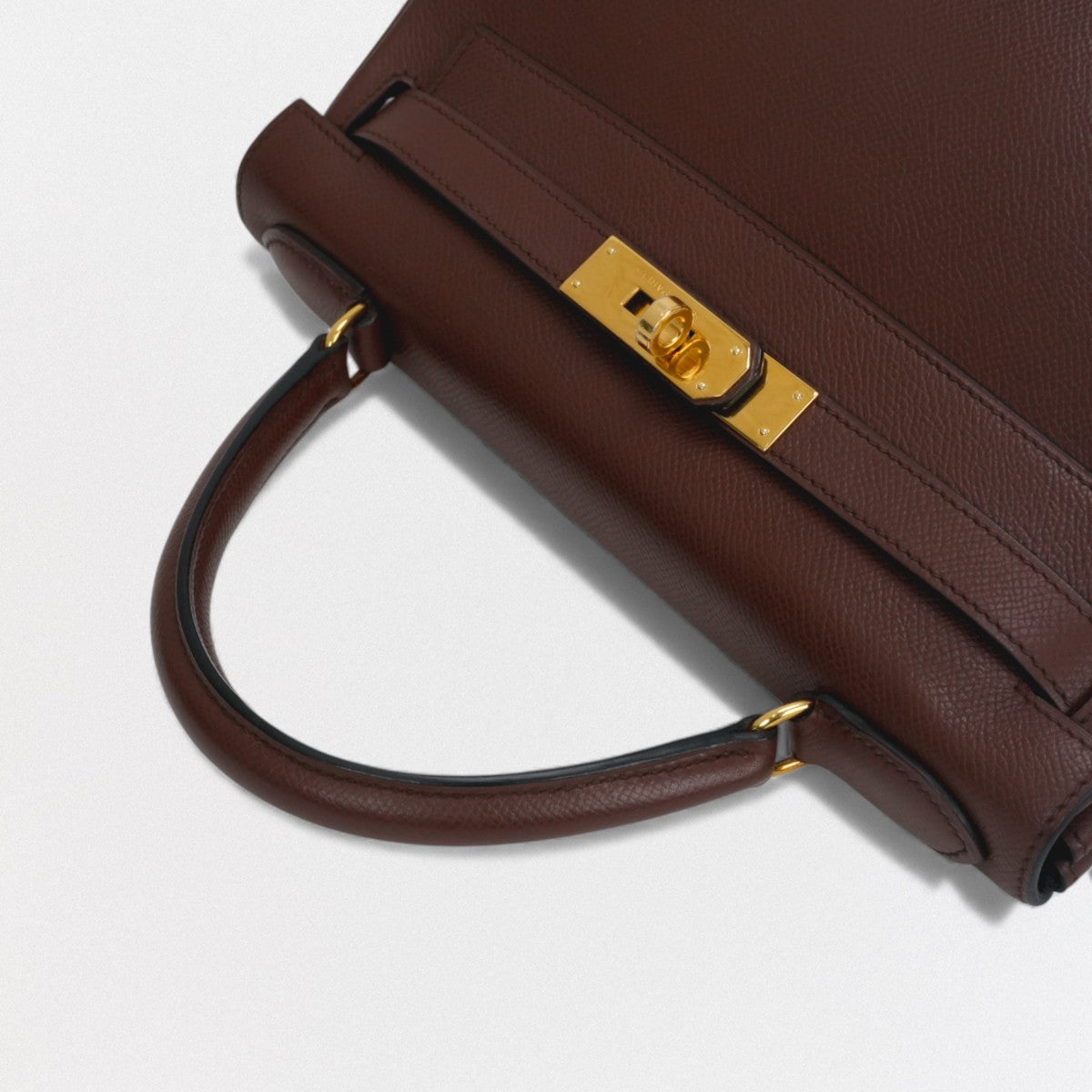 HERMES 爱马仕 Kelly 28 Kelly 28 包袋 手提包 单肩包 Couche Belle Havane 棕色 棕色金色五金手提包 2Way 内部缝制