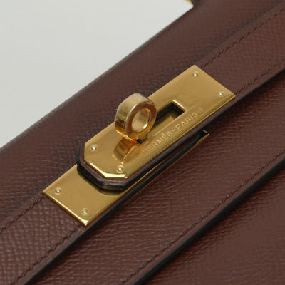 HERMES 爱马仕 Kelly 28 Kelly 28 包袋 手提包 单肩包 Couche Belle Havane 棕色 棕色金色五金手提包 2Way 内部缝制