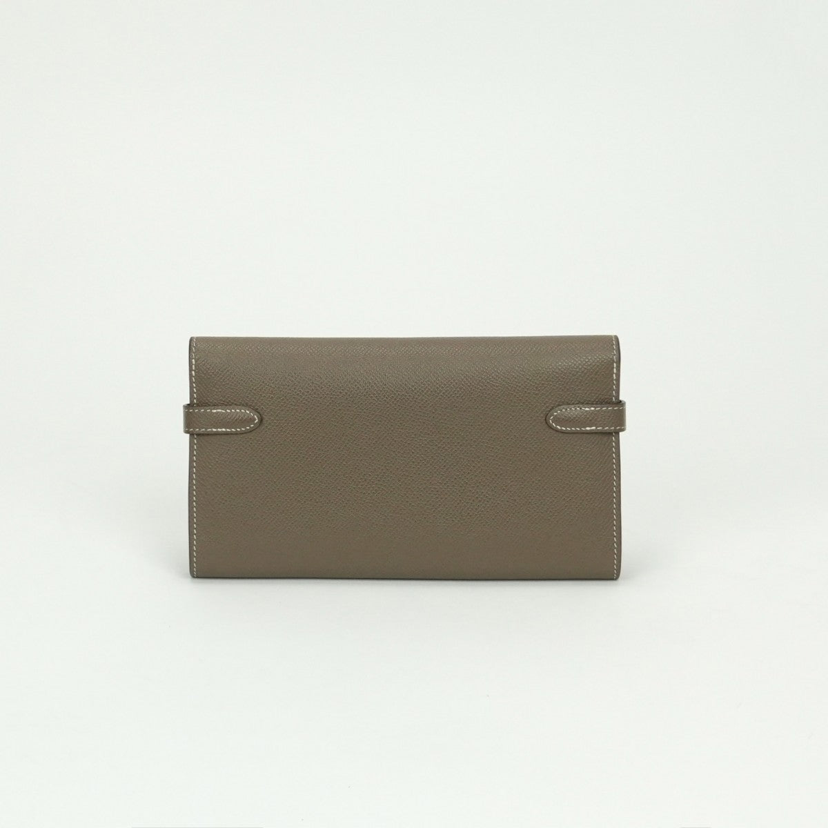 エルメス HERMES ケリーウォレット ケリーウォレットロング 財布 長財布 ロングウォレット エプソン エトゥープ Etoupe グレー Gray シルバー金具 ヴォーエプソン