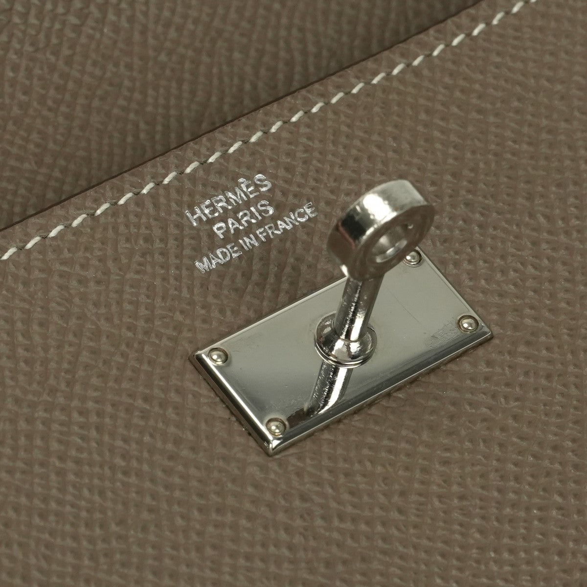 エルメス HERMES ケリーウォレット ケリーウォレットロング 財布 長財布 ロングウォレット エプソン エトゥープ Etoupe グレー Gray シルバー金具 ヴォーエプソン