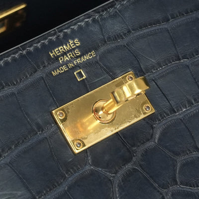 HERMES 爱马仕 Kelly wallet to go Kelly wallet 长时间的钱包长钱包长钱包鳄鱼鳄鱼蓝菜蓝因海军海军金属金属配件