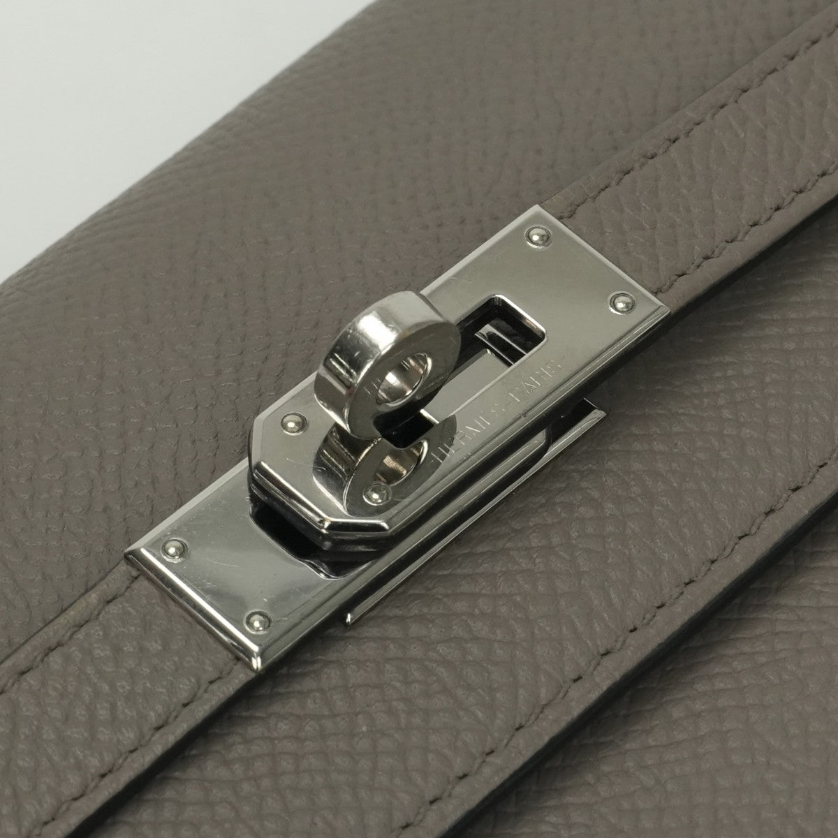 エルメス HERMES ケリーウォレット ケリーウォレットロング 財布 長財布 ロングウォレット エプソン エタン Etain グレー Gray シルバー金具 ヴォーエプソン