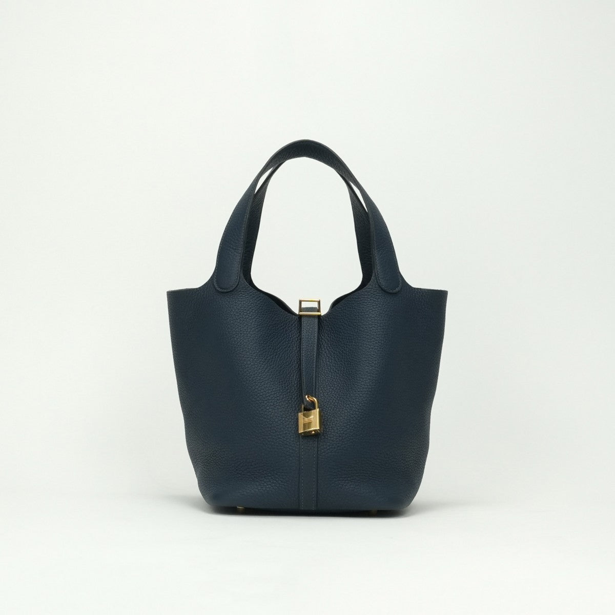 エルメス HERMES ピコタンロックMM ピコタンロック MM ピコタンロック22 バッグ トートバッグ トリヨンクレマンス ブルードプリュス Bluedeprusse ダークブルー 紺 ゴールド金具