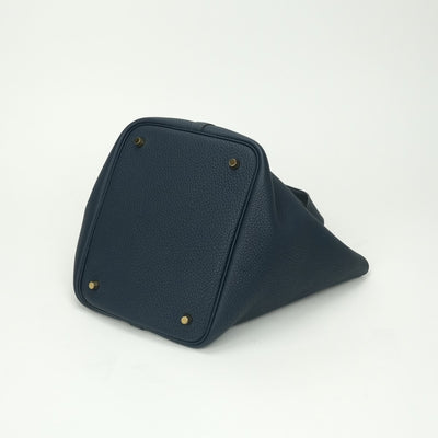 エルメス HERMES ピコタンロックMM ピコタンロック MM ピコタンロック22 バッグ トートバッグ トリヨンクレマンス ブルードプリュス Bluedeprusse ダークブルー 紺 ゴールド金具