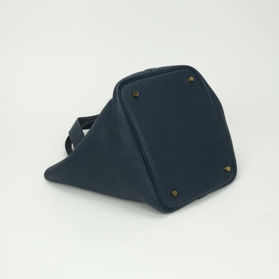 エルメス HERMES ピコタンロックMM ピコタンロック MM ピコタンロック22 バッグ トートバッグ トリヨンクレマンス ブルードプリュス Bluedeprusse ダークブルー 紺 ゴールド金具