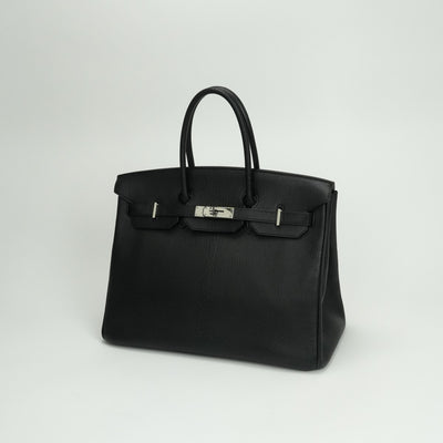 エルメス HERMES バーキン35 バーキン 35 バッグ トートバッグ コロマンデル ノワール Noir ブラック Black 黒 シルバー金具 ハンドバッグ シェーブル シェブルミゾル