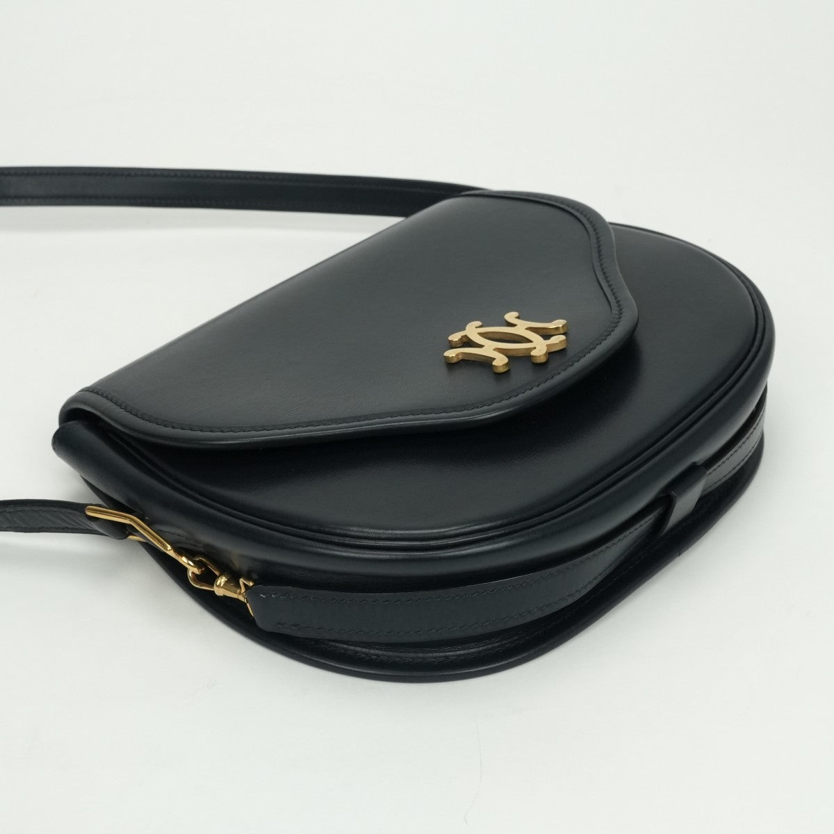 エルメス HERMES ダブルH ダブル H バッグ ショルダーバッグ ボックスカーフ ブルーネイビー BlueNavy ネイビー Navy 紺　青 ゴールド金具 ショルダーバッグ 2way