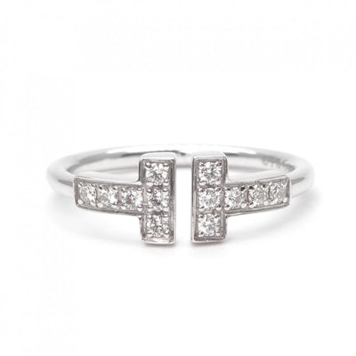 ティファニー TIFFANY&Co. ワイヤー リング Tワイヤー 18K ホワイトゴールド ティファニー T リング 指輪 750WG シルバー ダイヤモンド 　ホワイトゴールド