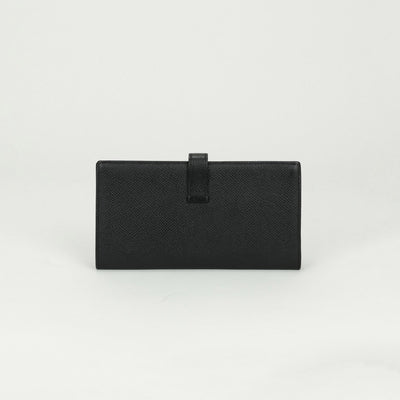 エルメス HERMES ベアンスフレ ベアン スフレ 財布 長財布 ロングウォレット エプソン ノワール Noir ブラック Black 黒 シルバー金具 ヴォーエプソン