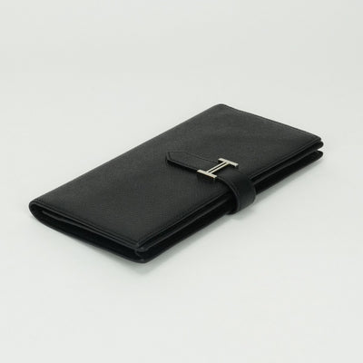 エルメス HERMES ベアンスフレ ベアン スフレ 財布 長財布 ロングウォレット エプソン ノワール Noir ブラック Black 黒 シルバー金具 ヴォーエプソン
