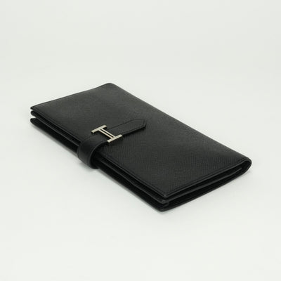 エルメス HERMES ベアンスフレ ベアン スフレ 財布 長財布 ロングウォレット エプソン ノワール Noir ブラック Black 黒 シルバー金具 ヴォーエプソン