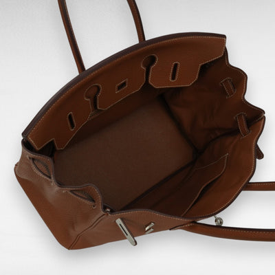 エルメス HERMES バーキン35 バーキン 35 バッグ トートバッグ トリヨンクレマンス ゴールド Gold ブラウン 茶 シルバー金具 ハンドバッグ