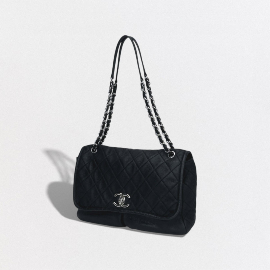 CHANEL マトラッセ ブラック レザー ショルダーバッグ シャネル CHANEL マトラッセ バッグ ショルダーバッグ レザー ブラック