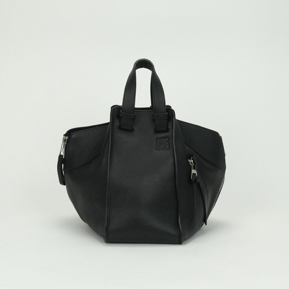 LOEWE LOEWE 해먹 작은 가방 토트 백 레더 블랙 흑실버 하드웨어 핸드백