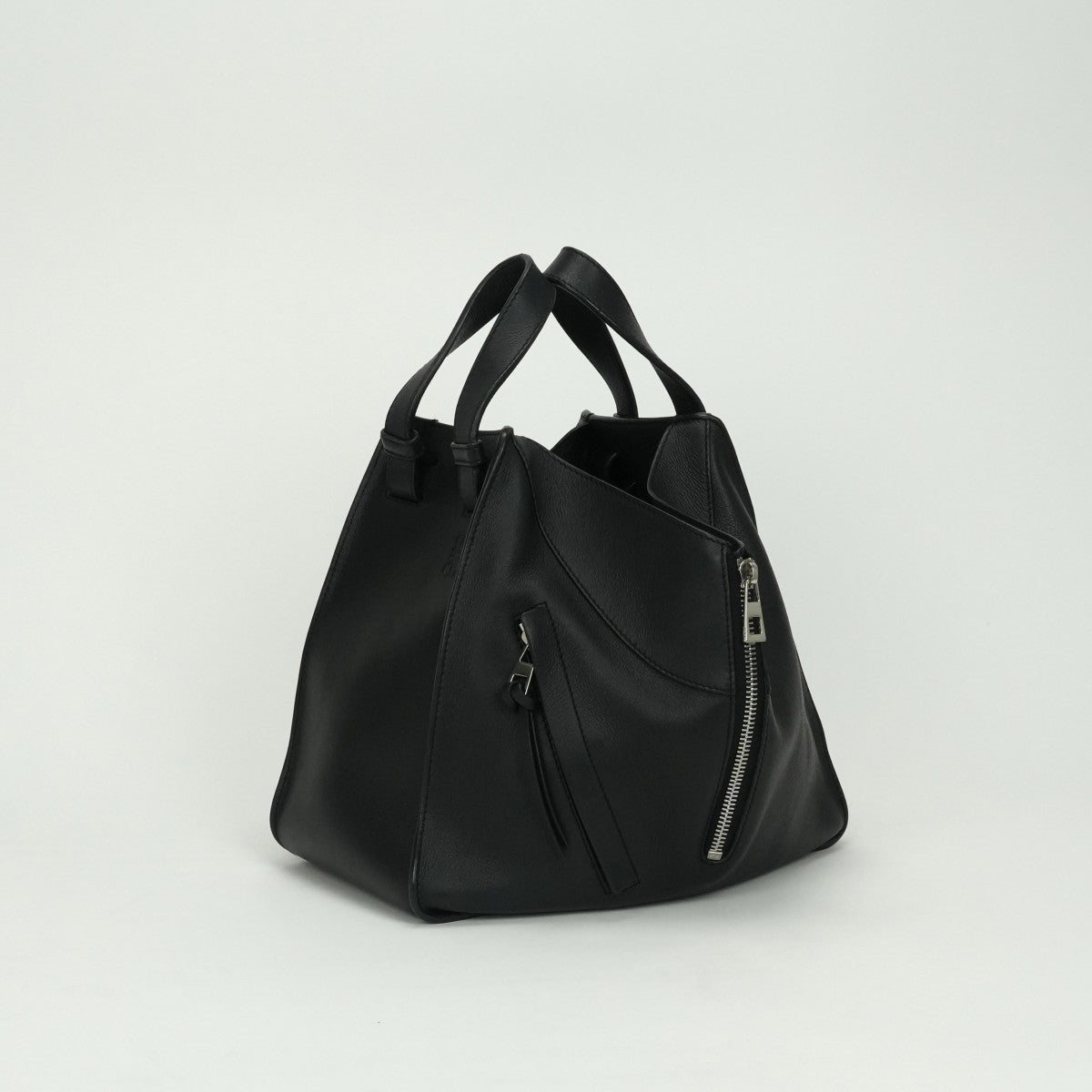 LOEWE LOEWE 해먹 작은 가방 토트 백 레더 블랙 흑실버 하드웨어 핸드백