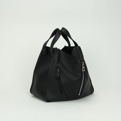 LOEWE LOEWE 해먹 작은 가방 토트 백 레더 블랙 흑실버 하드웨어 핸드백