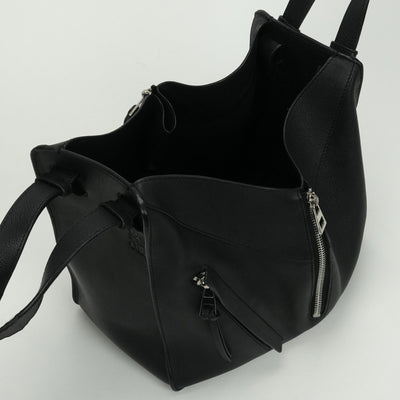 LOEWE LOEWE 해먹 작은 가방 토트 백 레더 블랙 흑실버 하드웨어 핸드백