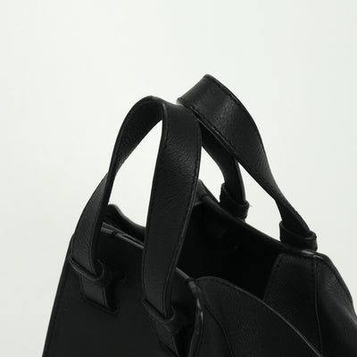 LOEWE LOEWE 해먹 작은 가방 토트 백 레더 블랙 흑실버 하드웨어 핸드백