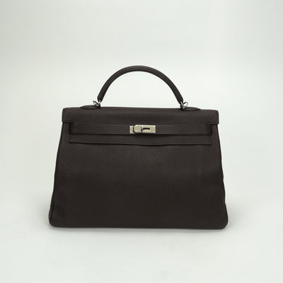 エルメス HERMES ケリー40 ケリー 40 バッグ トートバッグ ショルダーバッグ トゴ ショコラ Chocolate ブラウン Brown 茶 シルバー金具 ハンドバッグ 2way 内縫い V字金具 新型