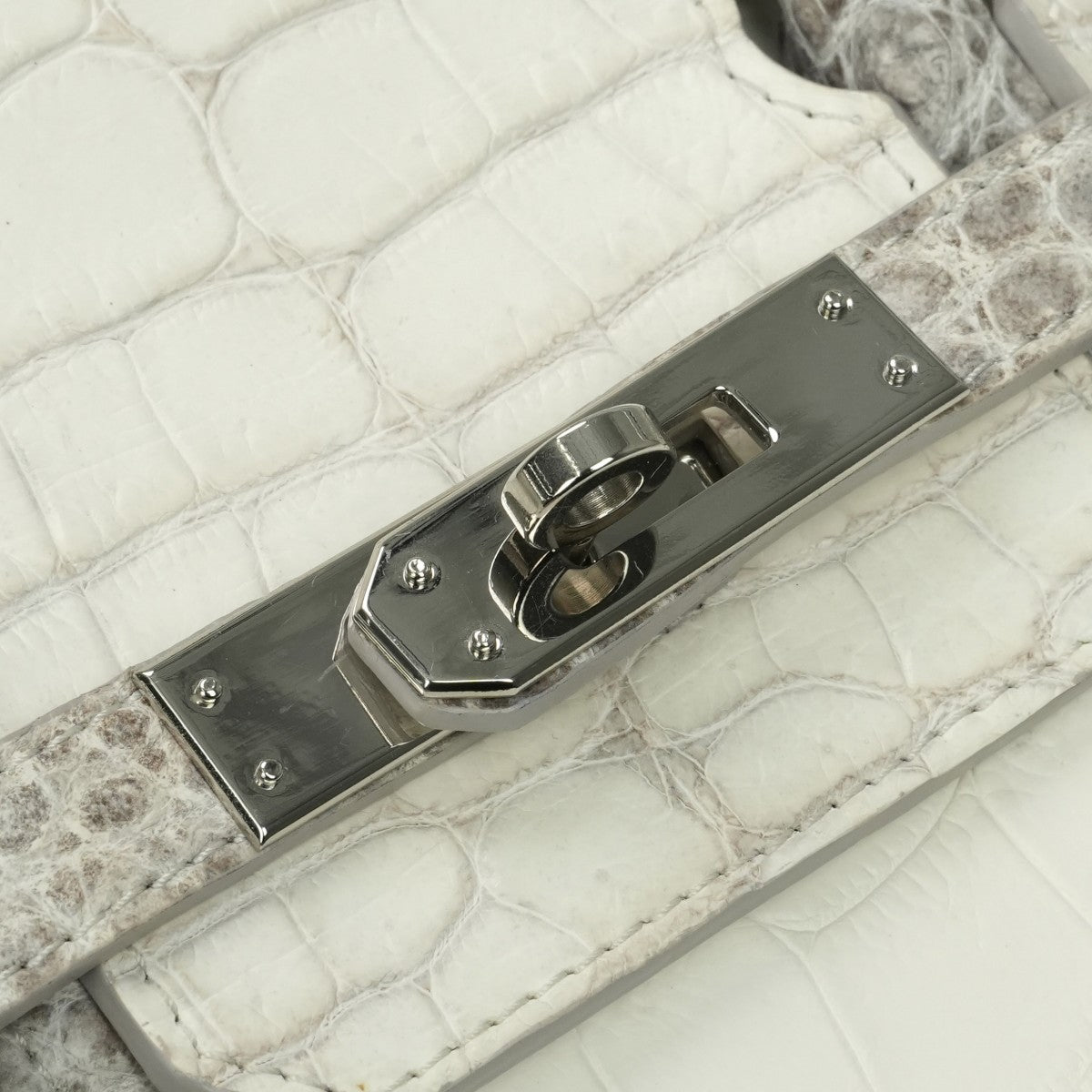 バッグ トートバッグ ヒマラヤ クロコダイル ホワイト系 白 シルバー金具 本革 レザー ハンドバッグ