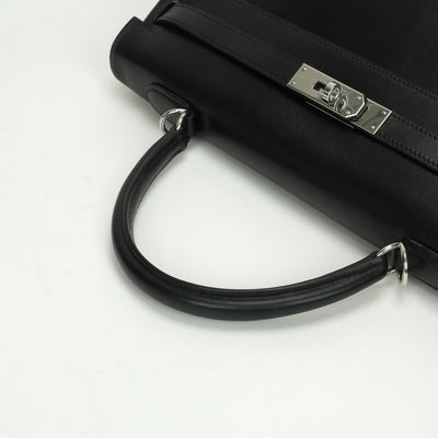 エルメス HERMES ケリー35 ケリー 35 バッグ トートバッグ ショルダーバッグ ボックスカーフ ノワール Noir ブラック Black 黒 シルバー金具 内縫い ハンドバッグ 2WAYバッグ V字金具