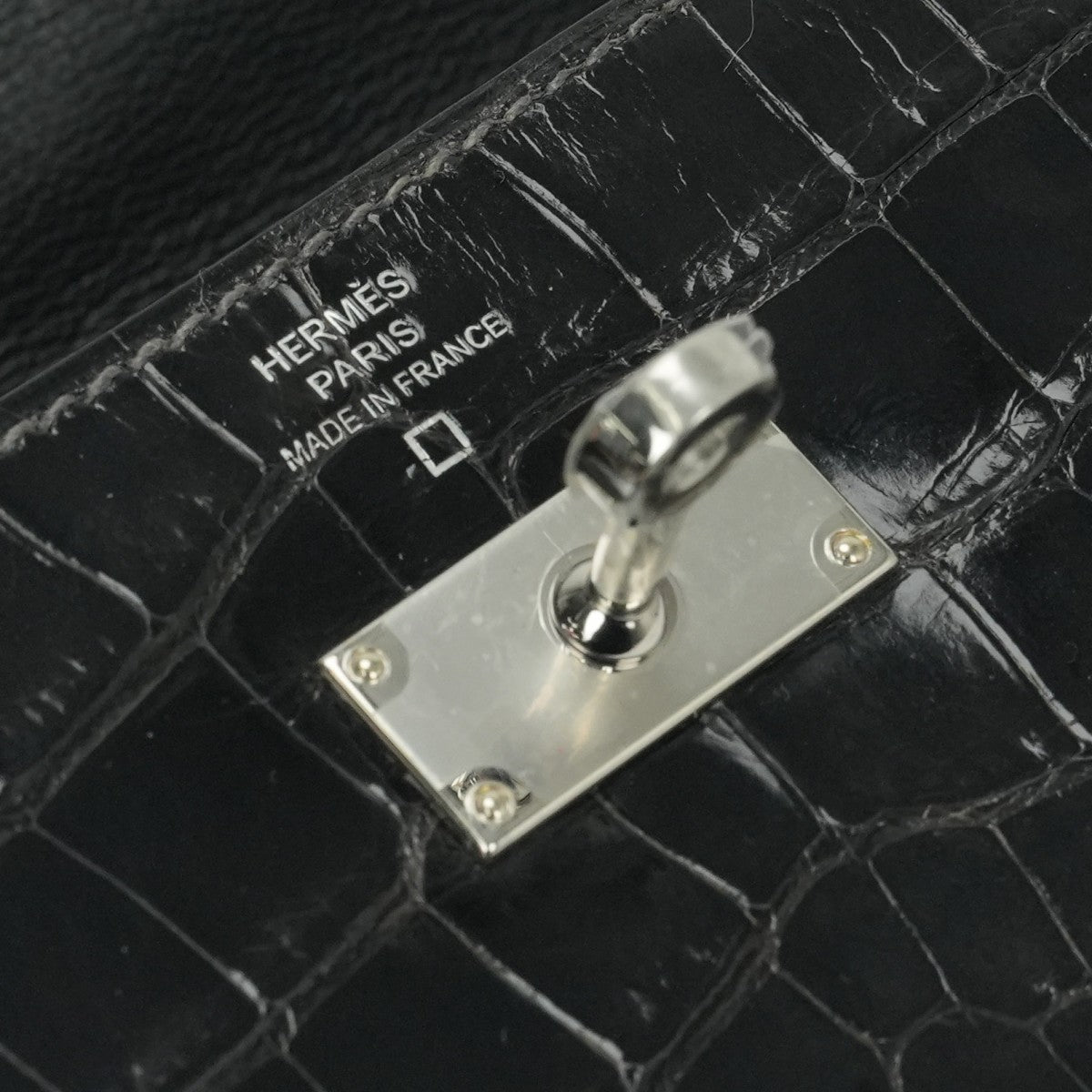 エルメス HERMES ケリーウォレット ケリーウォレットロング 財布 長財布 ロングウォレット アリゲーター クロコダイル グラファイト Graphite グレー Gray シルバー金具