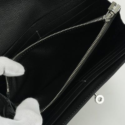 エルメス HERMES ケリーウォレット ケリーウォレットロング 財布 長財布 ロングウォレット アリゲーター クロコダイル グラファイト Graphite グレー Gray シルバー金具