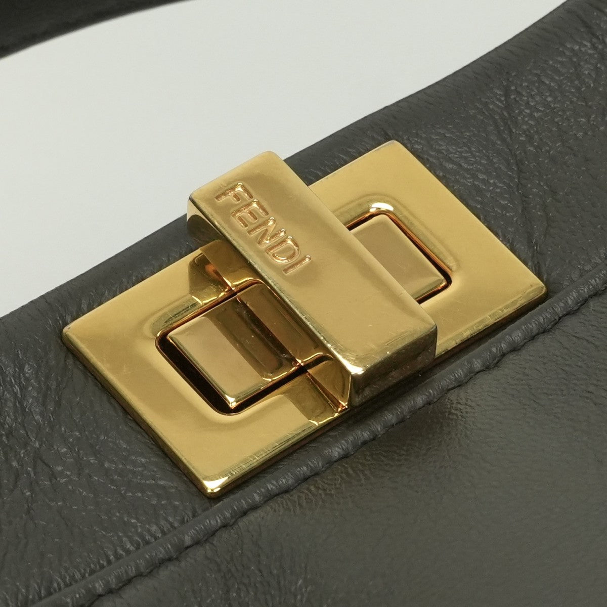 フェンディ FENDI ピーカブー スモール ミニピーカブー ピーカブーミニ バッグ トートバッグ ショルダーバッグ レザー チャコール グレー Gray ゴールド金具 ハンドバッグ 2WAY
