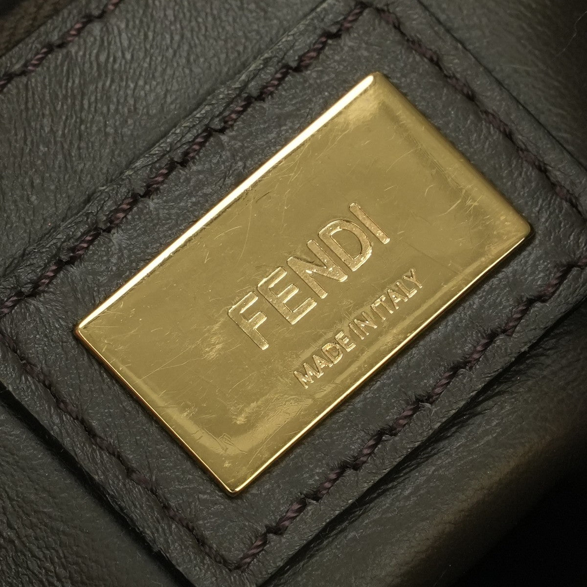 フェンディ FENDI ピーカブー スモール ミニピーカブー ピーカブーミニ バッグ トートバッグ ショルダーバッグ レザー チャコール グレー Gray ゴールド金具 ハンドバッグ 2WAY
