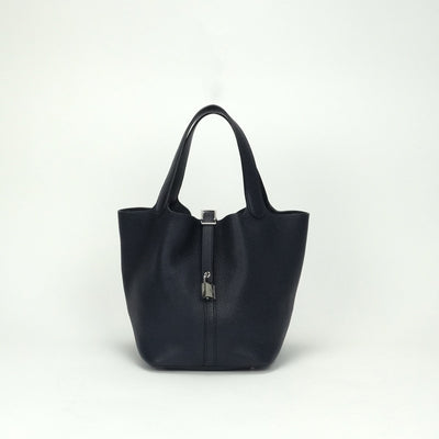 エルメス HERMES ピコタンロックMM ピコタンロック MM ピコタンロック22 バッグ トートバッグ トリヨンクレマンス ブルーニュイ Bluenuit ネイビー Navy 紺 シルバー金具 ハンドバッグ ピコタン22 ピコタンMM