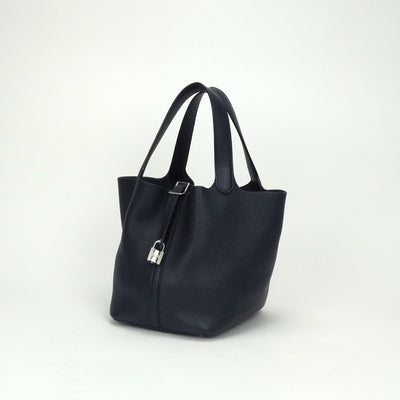 エルメス HERMES ピコタンロックMM ピコタンロック MM ピコタンロック22 バッグ トートバッグ トリヨンクレマンス ブルーニュイ Bluenuit ネイビー Navy 紺 シルバー金具 ハンドバッグ ピコタン22 ピコタンMM