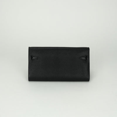 エルメス HERMES ケリーウォレットトゥーゴー ケリーウォレット トゥーゴー シェブルミゾル 財布 長財布 ロングウォレット シェーブル ノワール noir ブラック black 黒 ゴールド金具 ショルダーウォレット