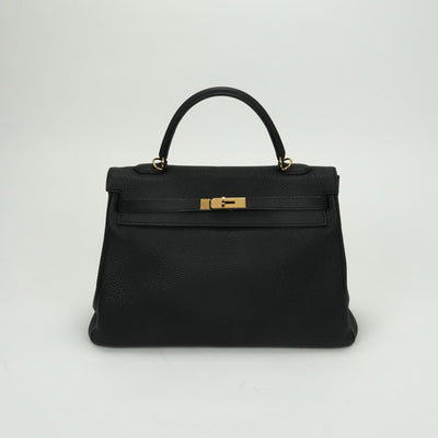 エルメス HERMES ケリー35 ケリー 35 バッグ トートバッグ トゴ ノワール Noir ブラック Black 黒 ゴールド金具 ハンドバッグ 内縫い V字金具 新型