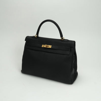 エルメス HERMES ケリー35 ケリー 35 バッグ トートバッグ トゴ ノワール Noir ブラック Black 黒 ゴールド金具 ハンドバッグ 内縫い V字金具 新型
