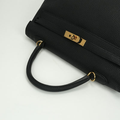 エルメス HERMES ケリー35 ケリー 35 バッグ トートバッグ トゴ ノワール Noir ブラック Black 黒 ゴールド金具 ハンドバッグ 内縫い V字金具 新型