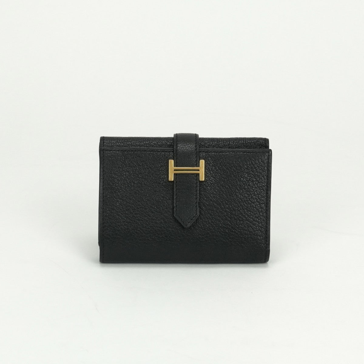 エルメス HERMES ベアンコンビネ ベアン 財布 三つ折り財布 ミニ財布 ミニウォレット シェブルミゾル ノワール noir ブラック black 黒 ゴールド金具 シェーブル