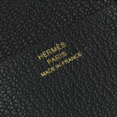 エルメス HERMES ベアンコンビネ ベアン 財布 三つ折り財布 ミニ財布 ミニウォレット シェブルミゾル ノワール noir ブラック black 黒 ゴールド金具 シェーブル