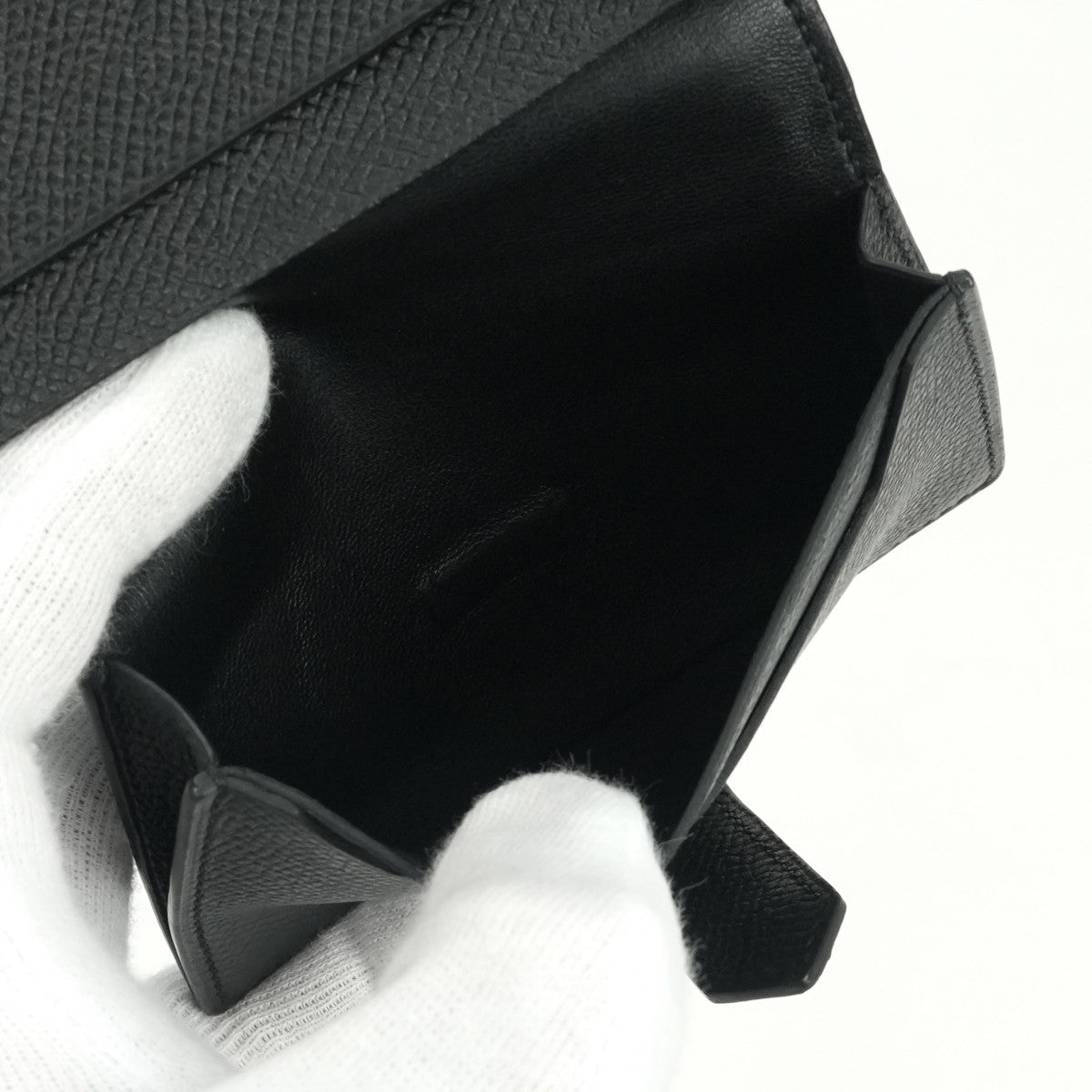 エルメス HERMES ベアンミニ ベアン ミニ 財布 二つ折り財布 ミニ財布 ミニウォレット エプソン ノワール　noir ブラック 黒 シルバー金具 ヴォーエプソン コンパクト財布 ミニ財布