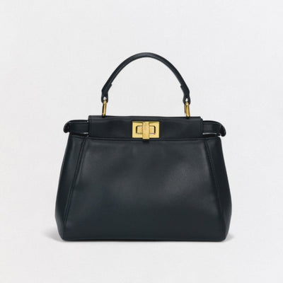 フェンディ FENDI ピーカブー スモール ミニピーカブー ピーカブーミニ バッグ トートバッグ ショルダーバッグ レザー ブラック Black 黒 ゴールド金具 ハンドバッグ 2way