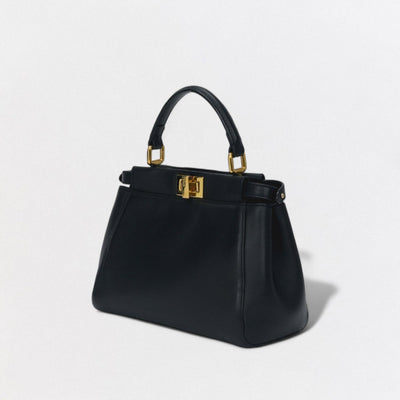 フェンディ FENDI ピーカブー スモール ミニピーカブー ピーカブーミニ バッグ トートバッグ ショルダーバッグ レザー ブラック Black 黒 ゴールド金具 ハンドバッグ 2way