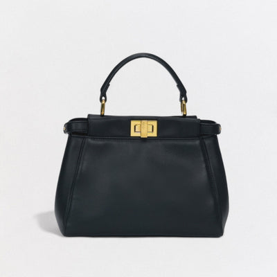 フェンディ FENDI ピーカブー スモール ミニピーカブー ピーカブーミニ バッグ トートバッグ ショルダーバッグ レザー ブラック Black 黒 ゴールド金具 ハンドバッグ 2way